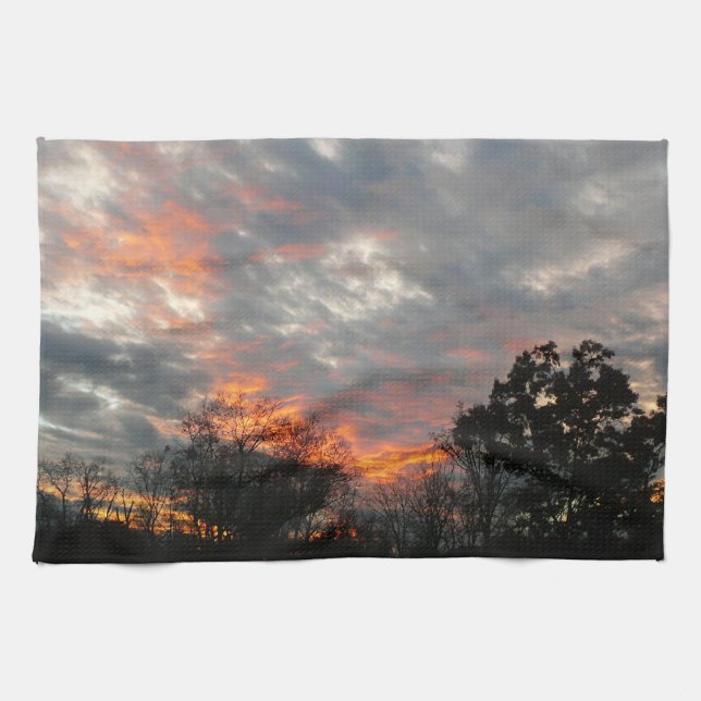 Linge De Cuisine Winter Sunset Nature Paysage Photographie (Horizontal)