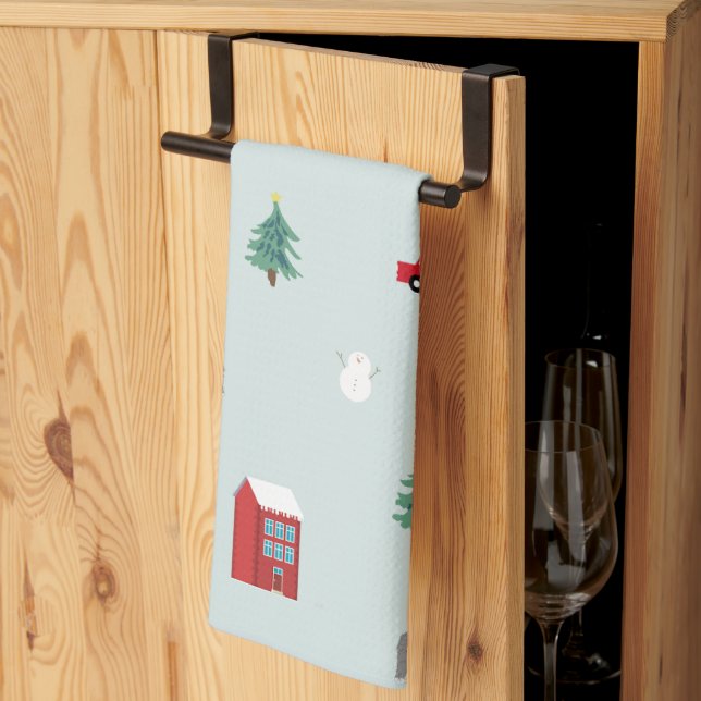Linge De Cuisine Winter Village Kitchen Towel - Christmas Gift (Pliage en tiers)