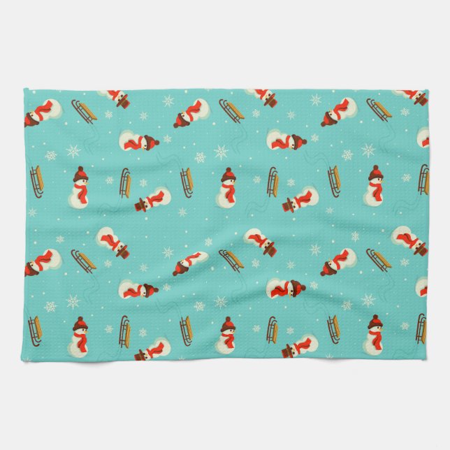 Linge De Cuisine Winter Wonderland Snowmen (Horizontal)