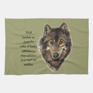 Linge De Cuisine Wolf totem Inspirational Spirit Guide Animal