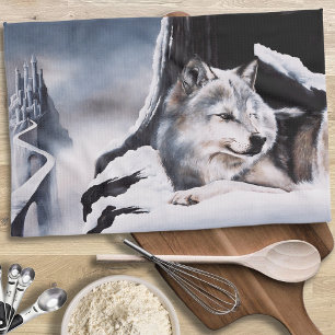 Linge De Cuisine Wolf Winter Castle Imaginaire