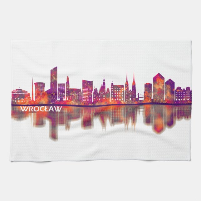Linge De Cuisine Wroclaw Pologne Skyline (Horizontal)