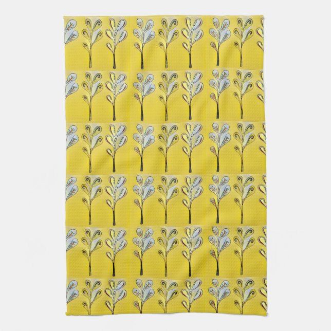 Linge De Cuisine Yellow Fern Kitchen Towel (Vertical)