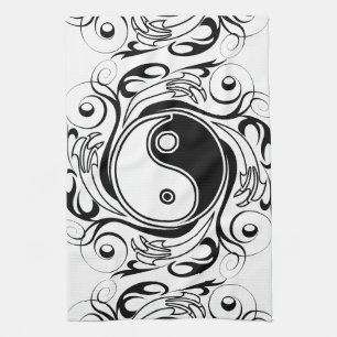 Linge De Cuisine Yin Yang Tattoo Style ornemental