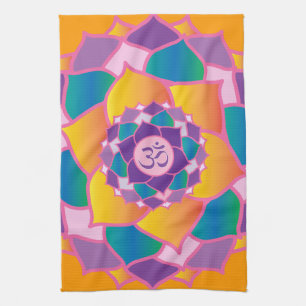 Linge De Cuisine Yoga élégant de Chakra de couronne lumineuse et