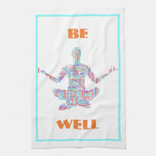 Linge De Cuisine Yoga Pose Mot Cloud Personnalisé