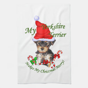 Linge De Cuisine Yorkshire Terrier Noël