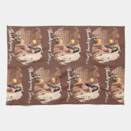 Linge De Cuisine Young Native American Posing on Wood Wall