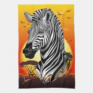 Linge De Cuisine Zebra African Savanna Wild Animal