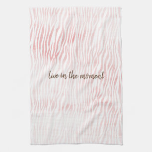 Linge De Cuisine Zebra, animal d'aquarelle blanc rose vif Imprimer