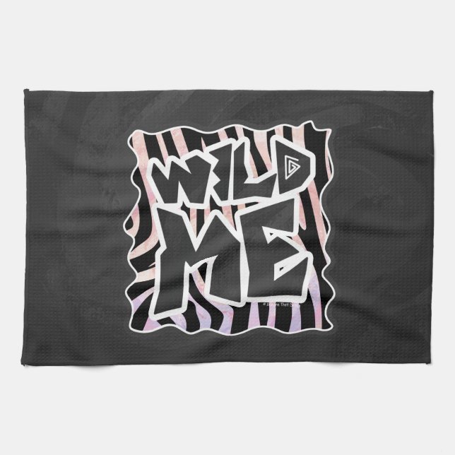 Linge De Cuisine Zebra Black and Pink Wild me (Horizontal)