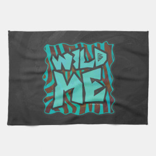 Linge De Cuisine Zebra Brown et Turquoise Wild Me Design