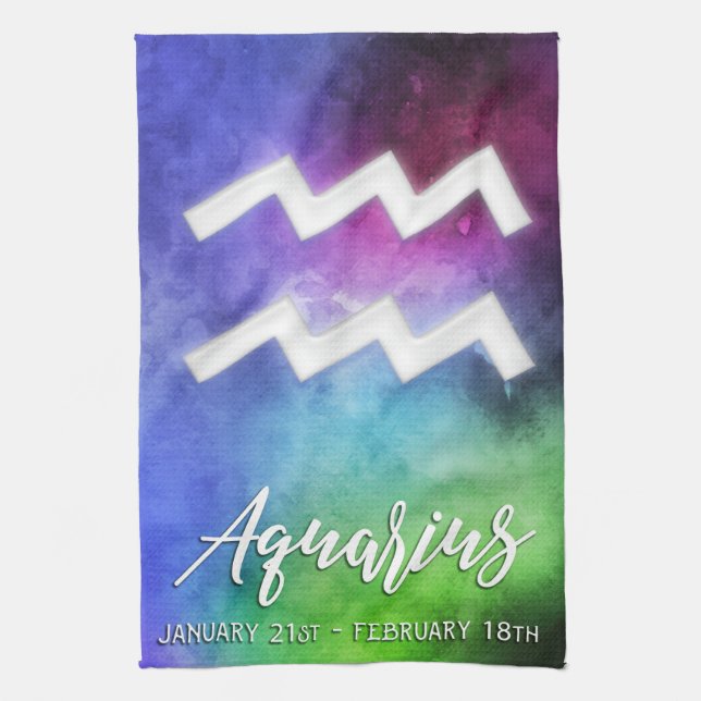 Linge De Cuisine Zodiac : Dates Aquarius (Vertical)
