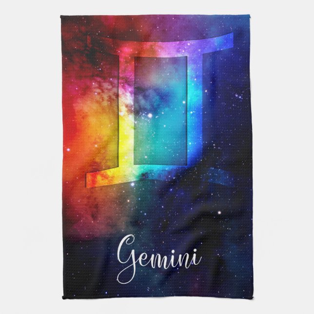 Linge De Cuisine Zodiac : Gemini Rainbow Space (Vertical)