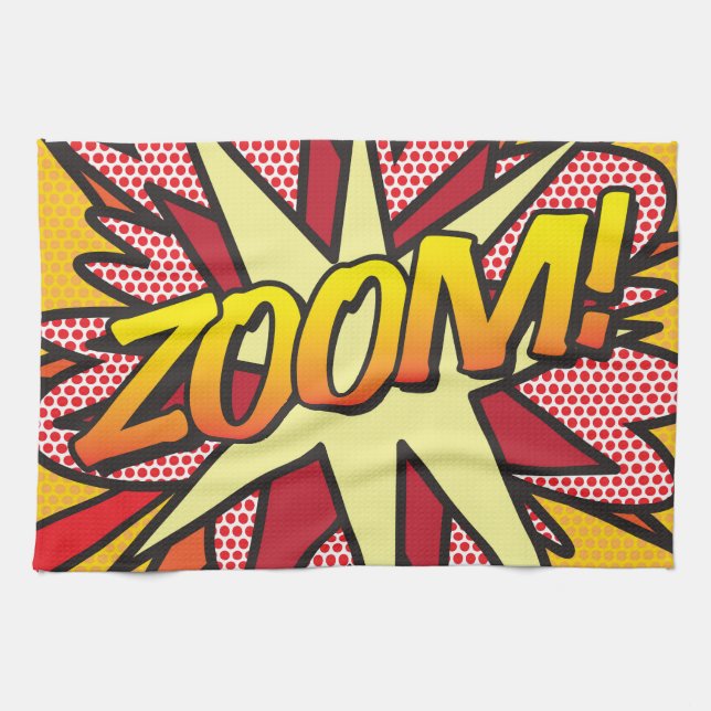 Linge De Cuisine ZOOM Fun Retro Comédie Livre Pop Art (Horizontal)