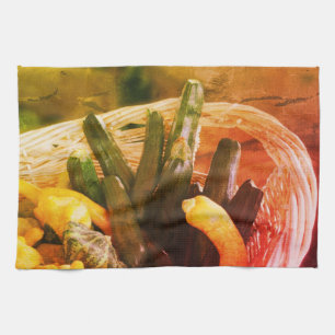 Linge De Cuisine Zucchini Summer Squash Gourds Légumes Vintage