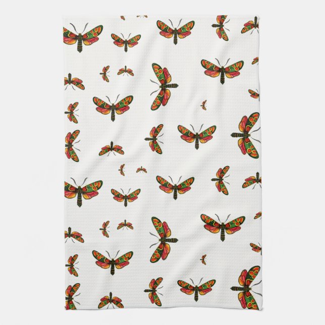 Linge De Cuisine Zygaena carniolica - La teigne de Burnet Crepuscul (Vertical)