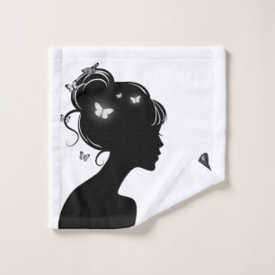 Linge de toilette La femme papillons blancs