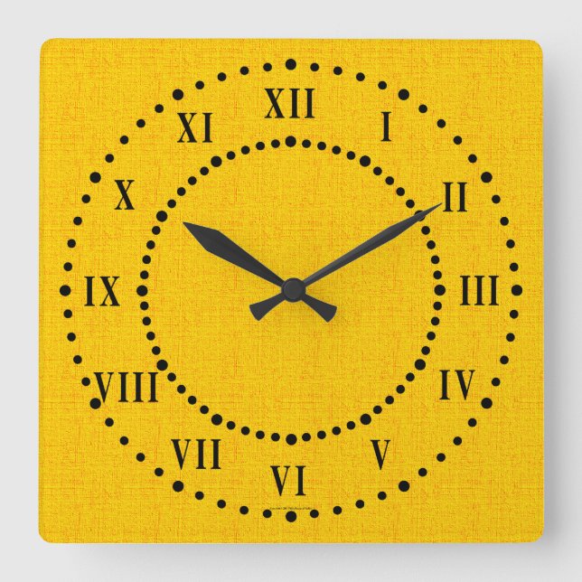 Linge Jaune Look Roman Numéros Horloge murale (Recto)