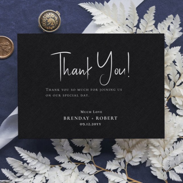 Linge noir Carte de remerciements de bienvenue de  (Créateur téléchargé)