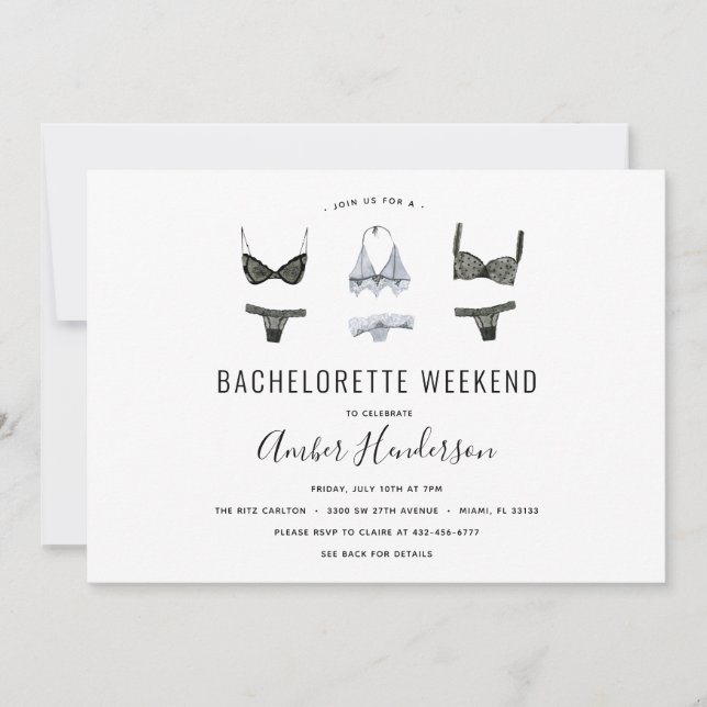 Lingerie Bachelorette Itinéraire Invitation (Devant)