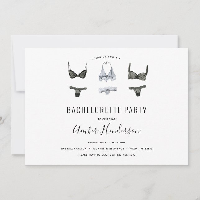 Lingerie Bachelorette Party Invitation (Devant)