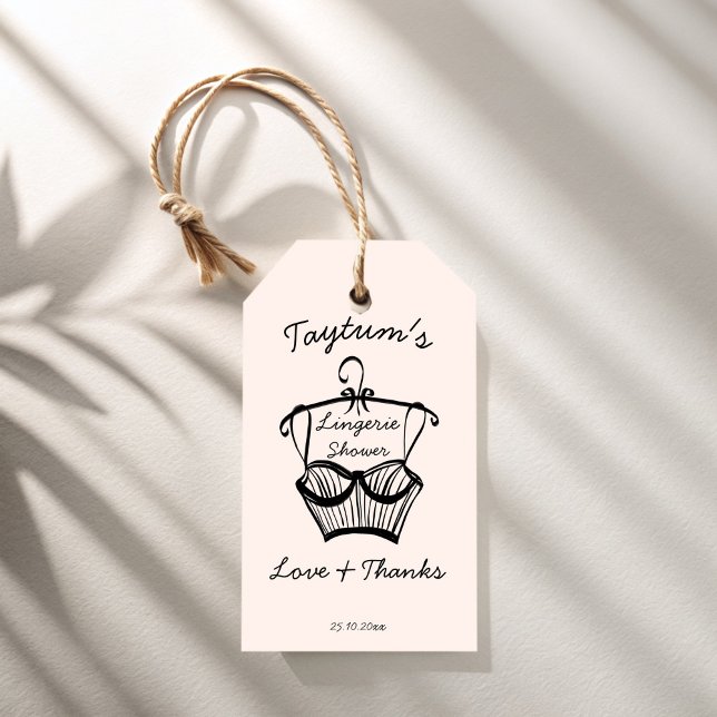Lingerie Brautparty danke Ihnen Geschenkanhänger (Lingerie bridal shower thank you favor gift tags personalized favor tags custom favor tags)