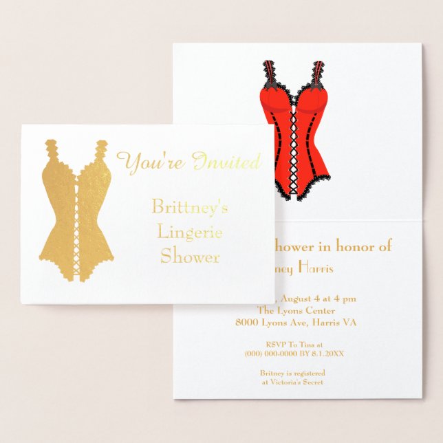 Lingerie Brautparty Folienkarte (Anzeige)