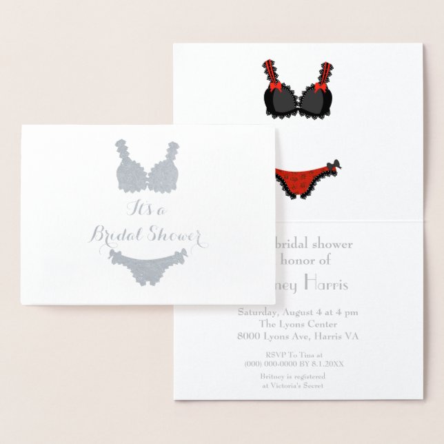 Lingerie-Brautparty Folienkarte (Anzeige)
