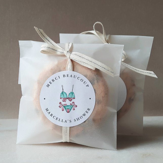 Lingerie Brautparty Vielen Dank Runder Aufkleber (Von Creator hochgeladen)