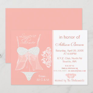 Lingerie Douche Bachelorette Fête Invitations