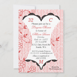Lingerie Douche Bachelorette Fête Invitations