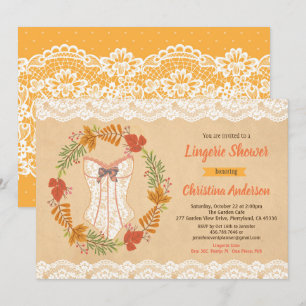 Lingerie douche invitation automne automne rustiqu
