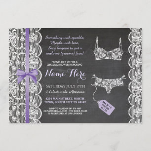 Lingerie Douche Invitation Violet Bridal Party den
