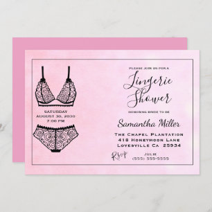Lingerie Douche rose nuptiale Invitation