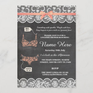 Lingerie Dusche Brautparty Coral Lace Einladung