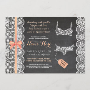 Lingerie-Dusche Einladende Coral-Brautparty-Spitze Einladung