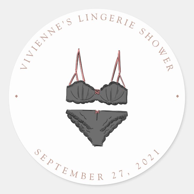 Lingerie-Dusche Runder Aufkleber (Vorderseite)