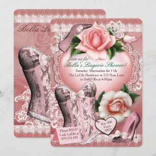 Lingerie et Bachelorette Fête Douche invitations
