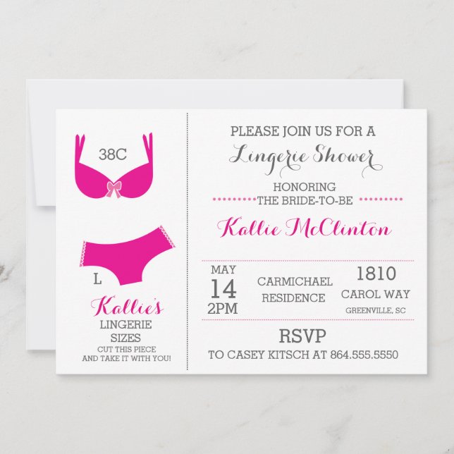 Lingerie Fête des mariées Bachelorette Invitations (Devant)