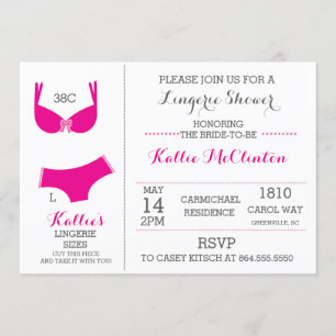 Lingerie Fête des mariées Bachelorette Invitations