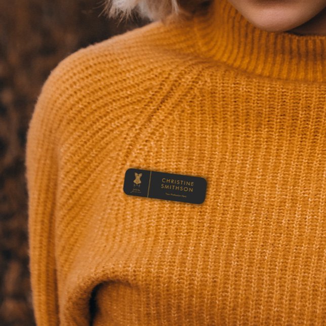 Lingerie-Logo, Name und Titel Klasse Schwarzer Nam Namensschild (Von Creator hochgeladen)