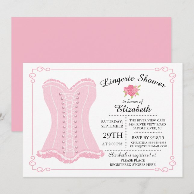Lingerie nuptiale moderne et amusante Invitation (Devant / Derrière)