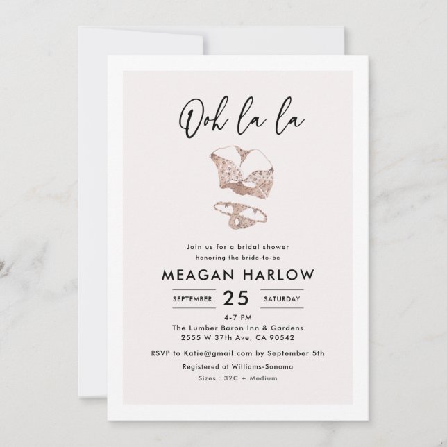 Lingerie Shower Hen Party Invitation (Devant)