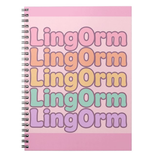 Lingorm Kawaii-Blasen-Schriftzug Notizblock (Vorderseite)