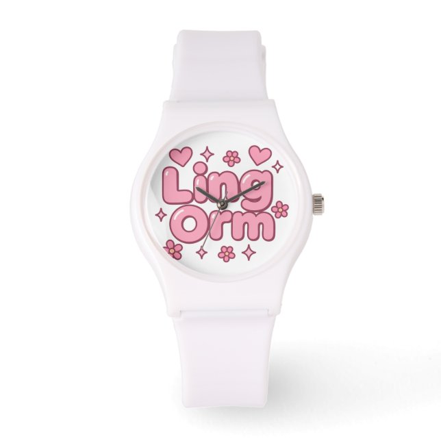 Lingorm Kawaii-Blasenbuchstabe Armbanduhr (Vorderseite)