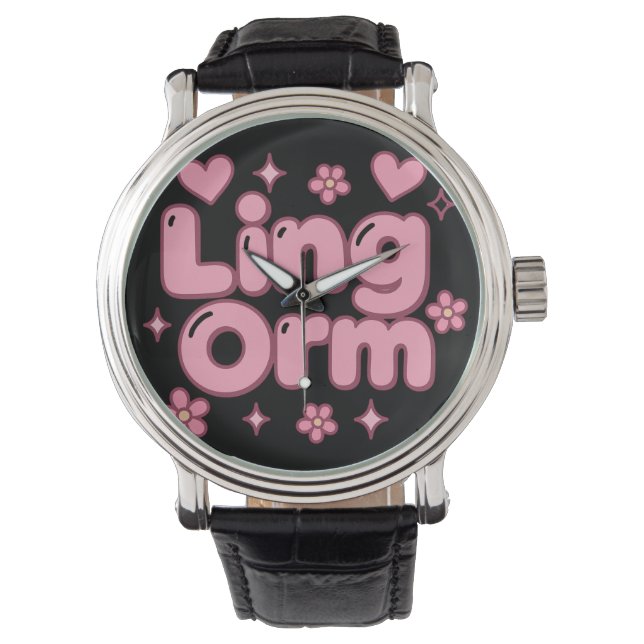 Lingorm Kawaii Bubble Letter Armbanduhr (Vorderseite)