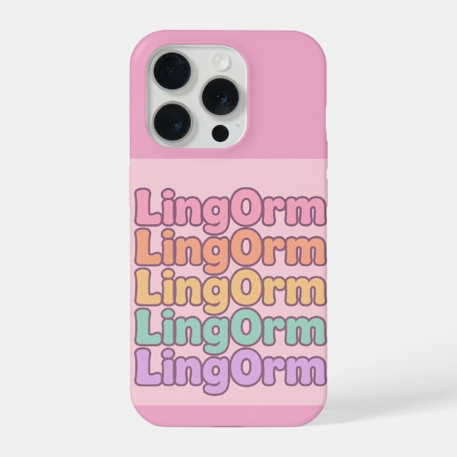 Lingorm Kawaii Bubble Letter iPhone 15 Pro Hülle (Rückseite)