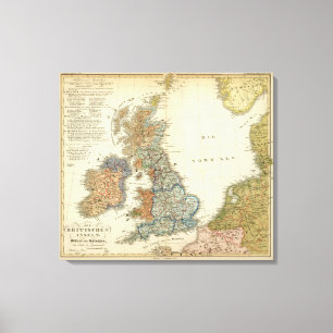 Linguistische Karte der britischen Inseln Leinwanddruck
