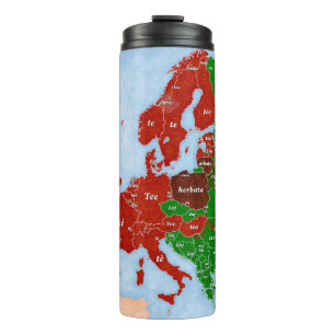 Linguistische Karte Tee-Europas Thermosbecher